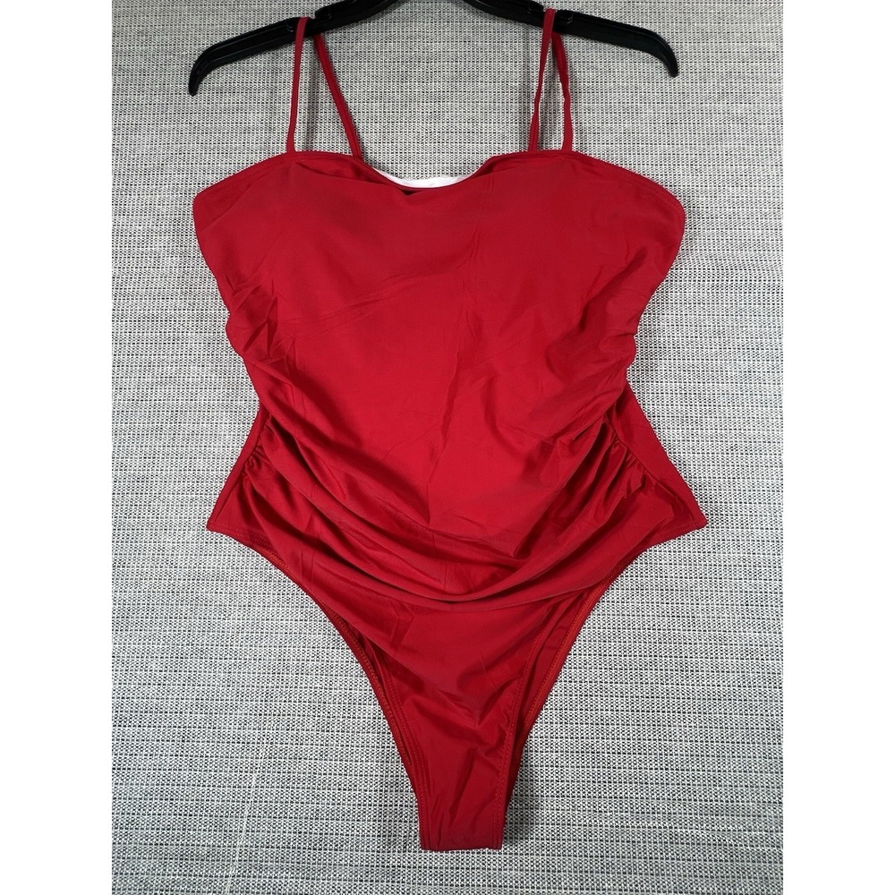 One Piece Swimsuit XL Red‎ New Adjustable Straps